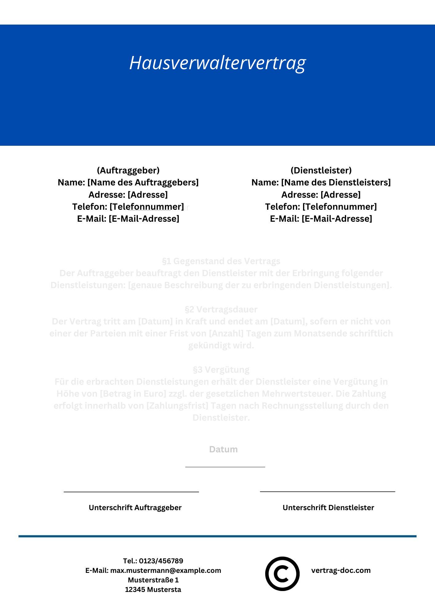 Hausverwaltervertrag